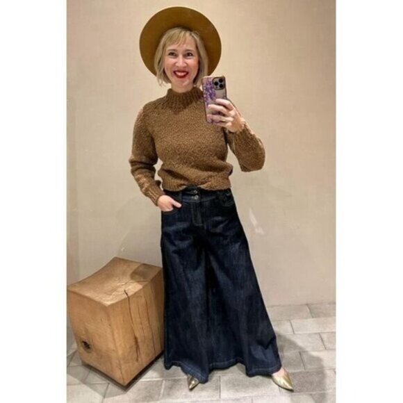 NWT Size L - Anthropologie Textured Mock-Neck Sweater (Made in Italy) - Picture 9 of 16